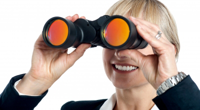 Woman binoculars