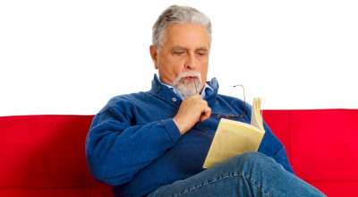 Man reading book