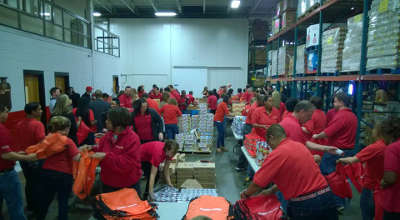 Feeding America volunteers in action.