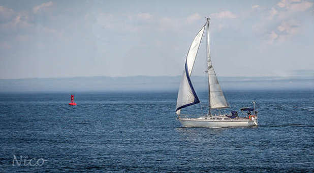 Sailboat strong wind