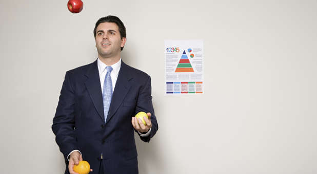 Juggling in a suit