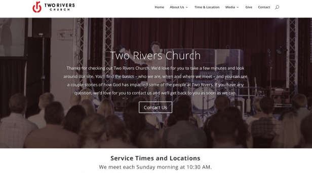 One thing for all church websites: Make sure your service times are prominently displayed.