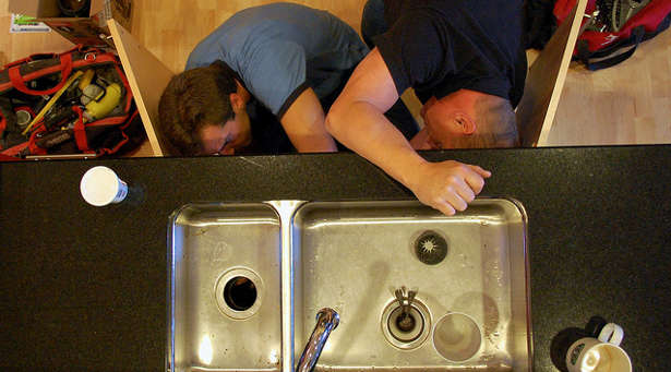 Plumbers under sink